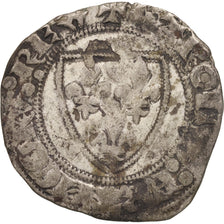 France, Charles VI, Blanc Guénar, Tournai, F(12-15), Billon, Duplessy:377a