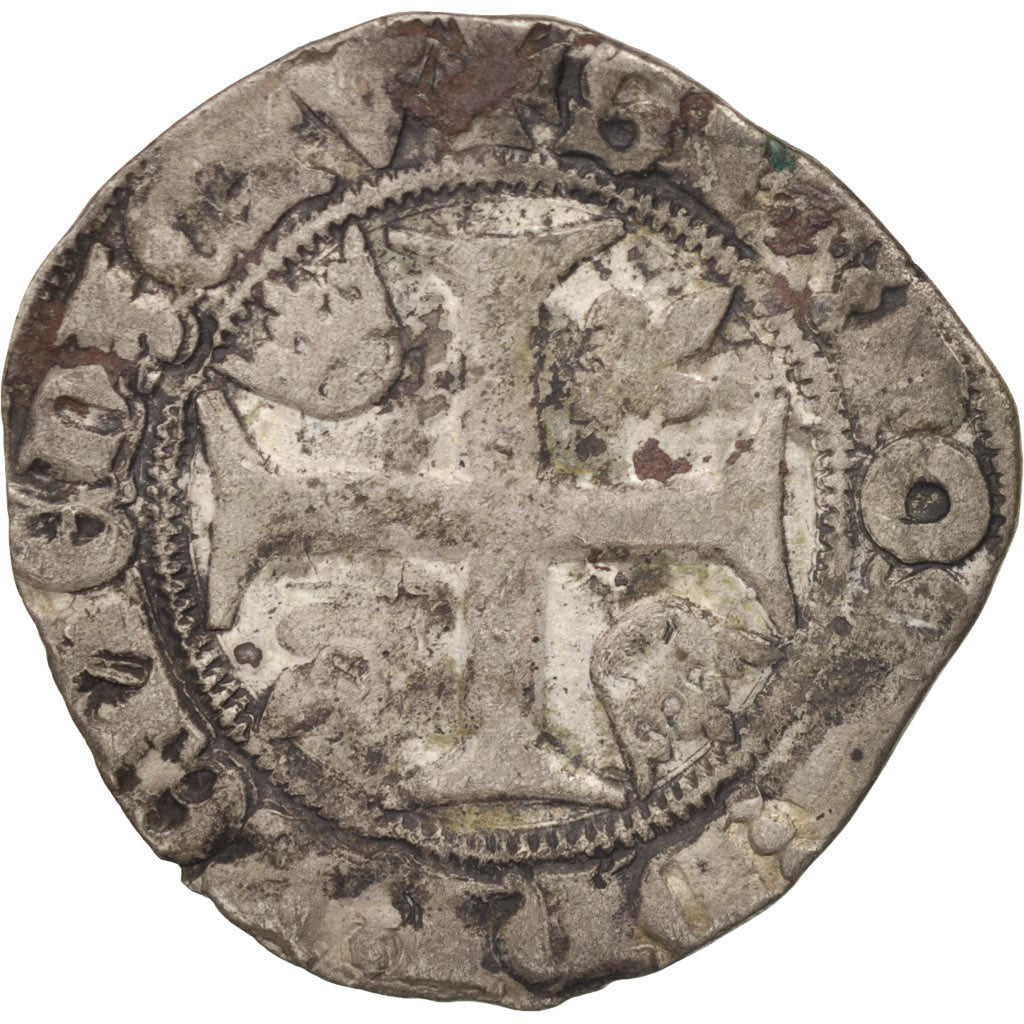 France, Charles VI, Blanc Guénar, Tournai, F(12-15), Billon, Duplessy:377a