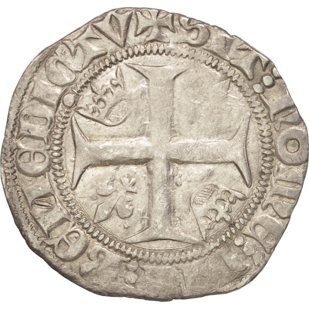 France, Charles VI, Blanc Guénar, Tournai, VF(20-25), Billon, Duplessy:377a