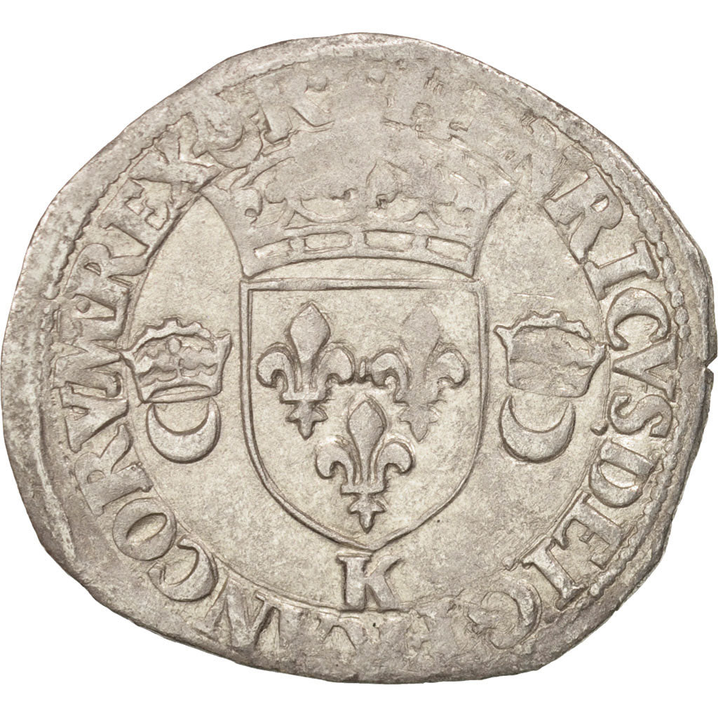 Coin, France, Douzain aux croissants, 1550, Bordeaux, VF(30-35), Billon