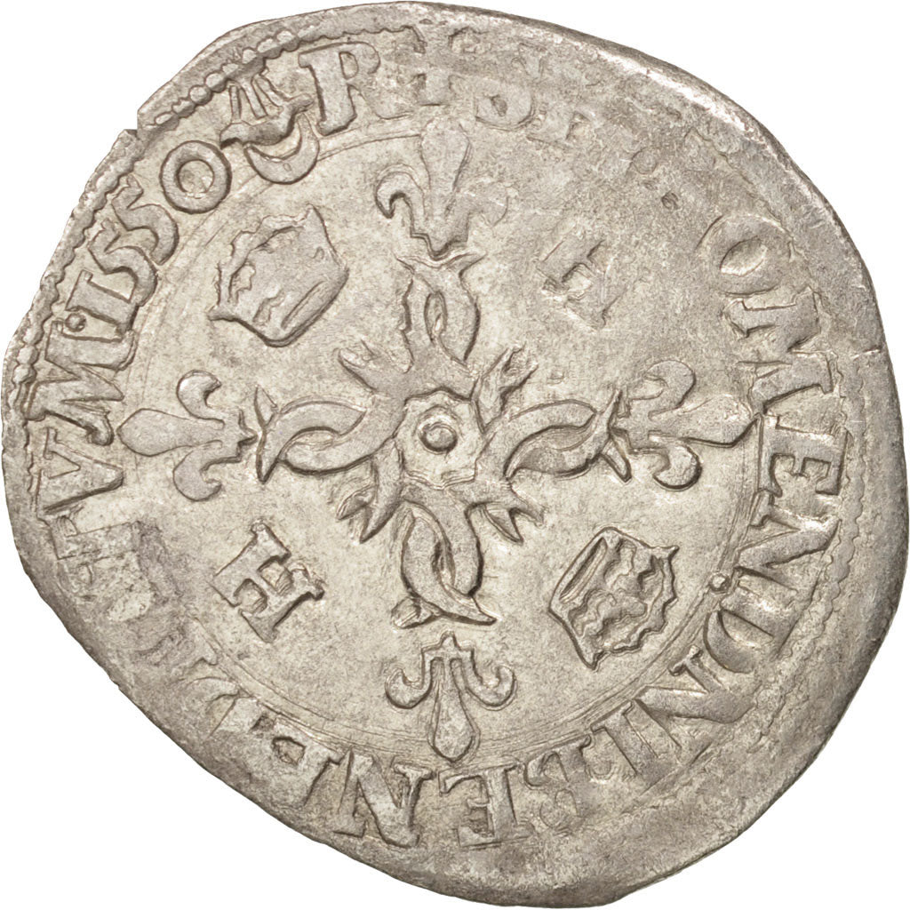 Coin, France, Douzain aux croissants, 1550, Bordeaux, VF(30-35), Billon