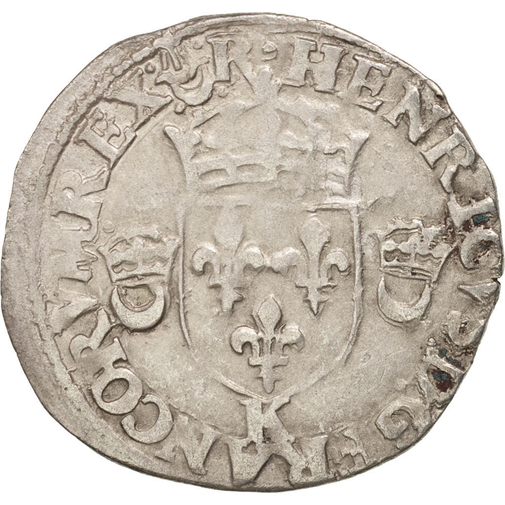 Monnaie, France, Douzain aux croissants, 1550, Bordeaux, TB+, Billon