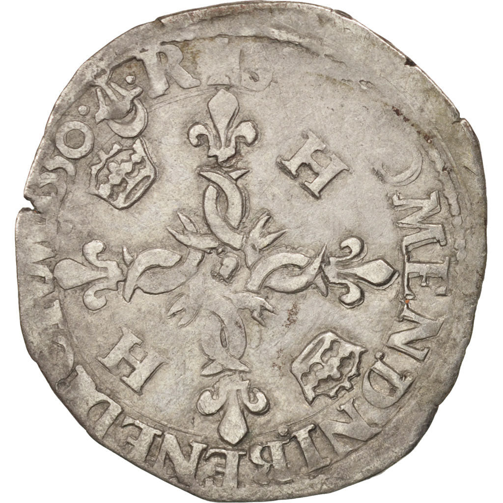 Coin, France, Douzain aux croissants, 1550, Bordeaux, VF(30-35), Billon