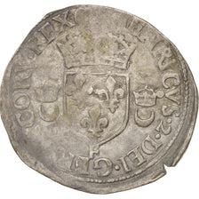 France, Henri II, Douzain aux croissants, 1550, Angers, VF(20-25), Billon
