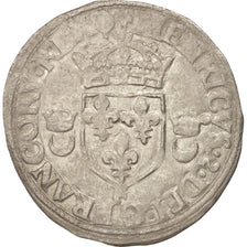 France, Henri II, Douzain aux croissants, 1550, Angers, VF(30-35), Billon