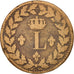 France, Louis XVIII, Decime, 1815, Strasbourg, F(12-15), Bronze, KM:701