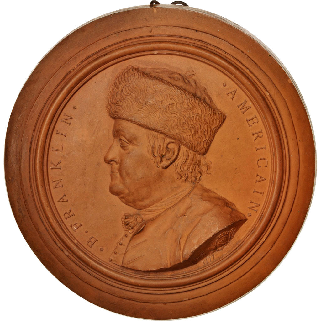 Stati Uniti, Medal, Benjamin Franklin, History, 1777, Jean-Baptiste Nini (Gio...