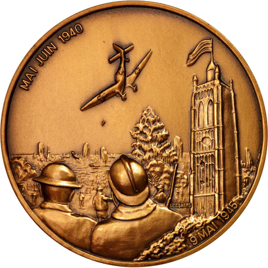 France, Medal, Ville de Dunkerque, 40e anniversaire de la Libération, History