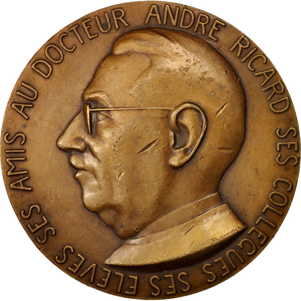 Francia, Medal, Docteur André Ricard, Medicine, BB, Bronzo