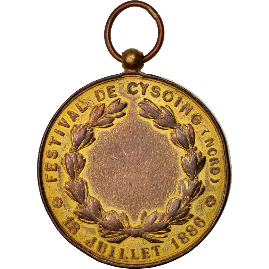 Francia, Medal, Festival de Cysoing, Arts & Culture, 1886, MB+, Bronzo