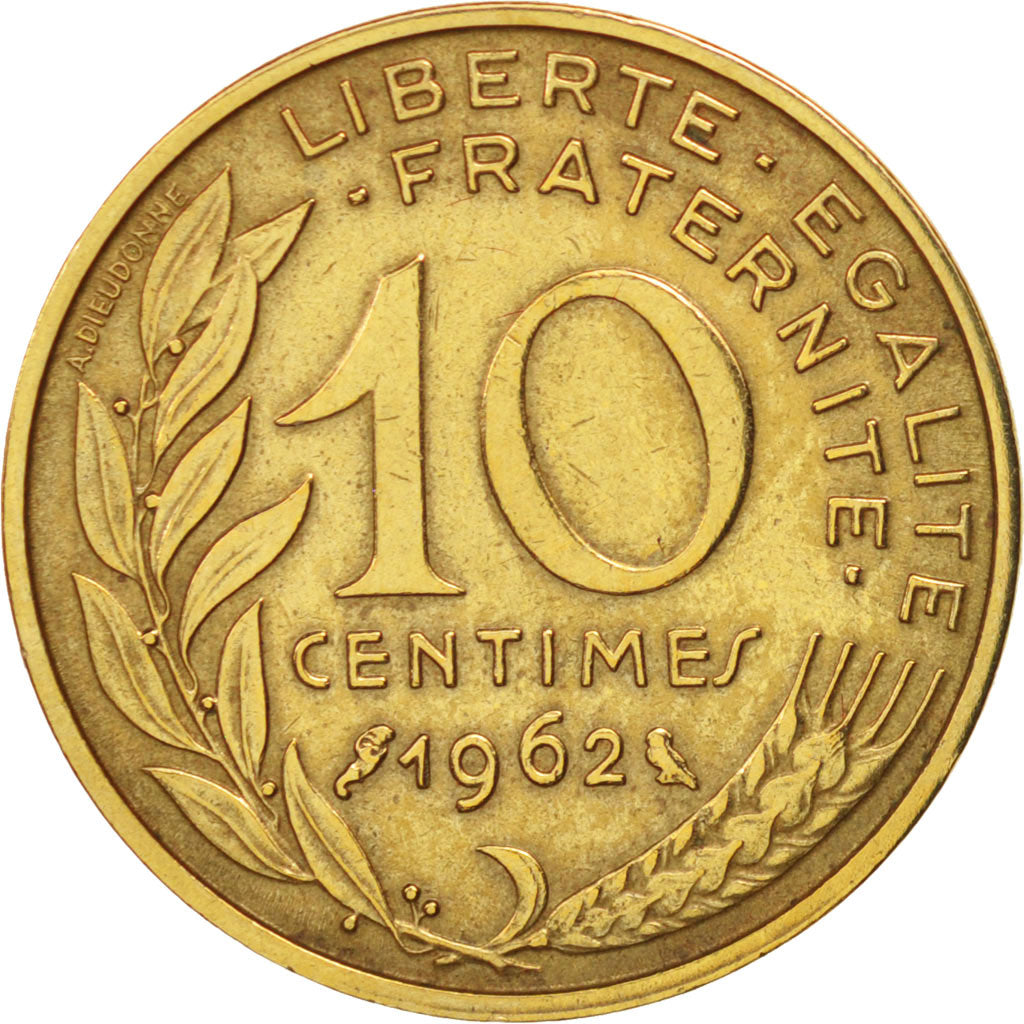 France, Marianne, 10 Centimes, 1962, Paris, AU(50-53), Aluminum-Bronze, KM:929
