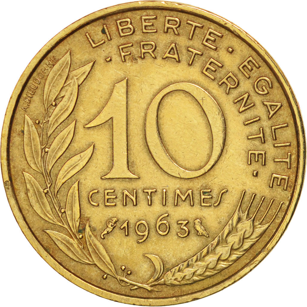 Coin, France, Marianne, 10 Centimes, 1963, Paris, EF(40-45), Aluminum-Bronze