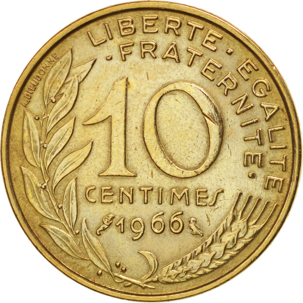 France, Marianne, 10 Centimes, 1966, Paris, EF(40-45), Aluminum-Bronze, KM:929