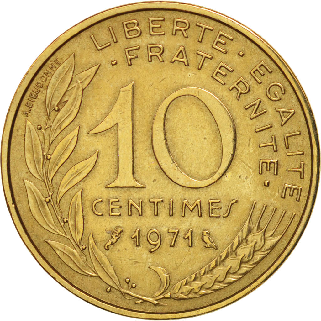 Coin, France, Marianne, 10 Centimes, 1971, Paris, EF(40-45), Aluminum-Bronze