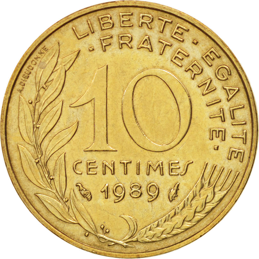 Moneta, Francia, Marianne, 10 Centimes, 1989, Paris, BB+, Alluminio-bronzo