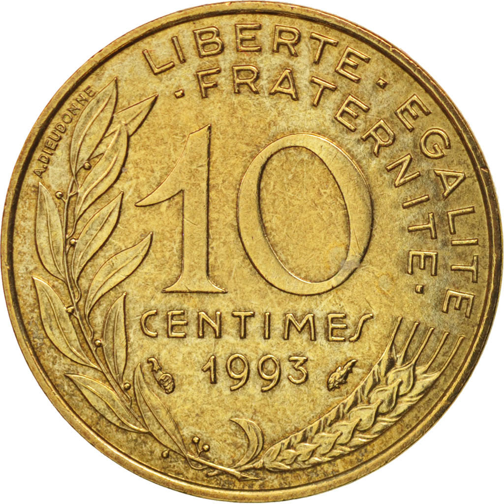 Coin, France, Marianne, 10 Centimes, 1993, Paris, EF(40-45), Aluminum-Bronze