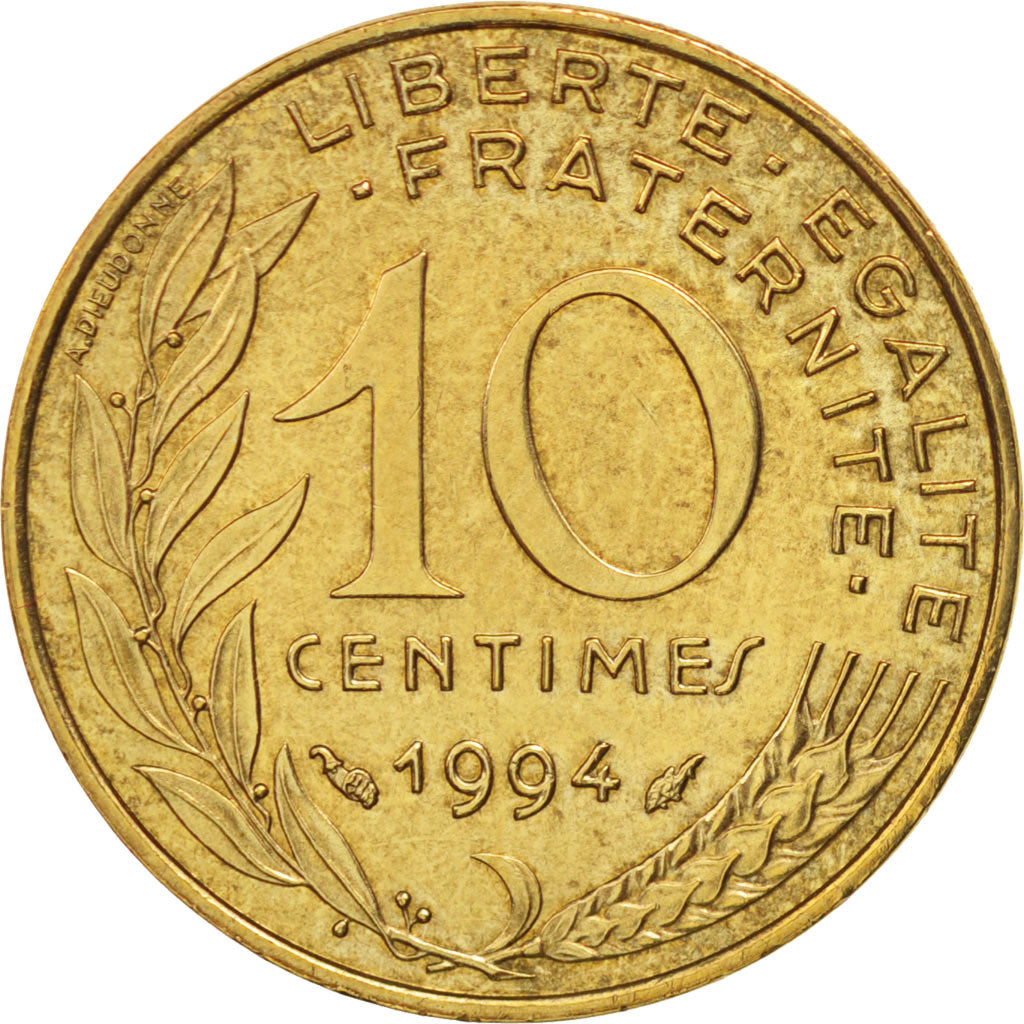 Coin, France, Marianne, 10 Centimes, 1994, Paris, AU(50-53), Aluminum-Bronze