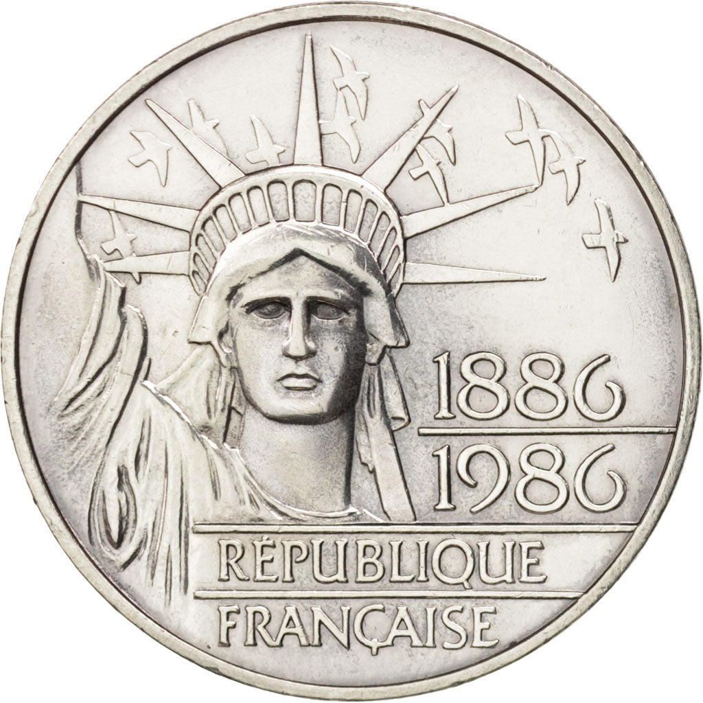France, Statue de la Liberté, 100 Francs, 1986, Paris, AU(55-58), Silver