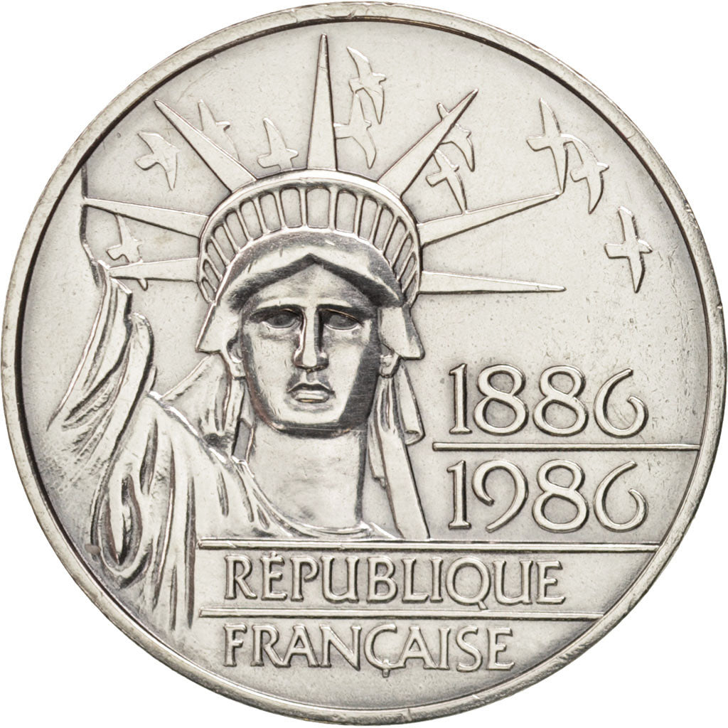 France, Statue de la Liberté, 100 Francs, 1986, Paris, AU(55-58), Silver