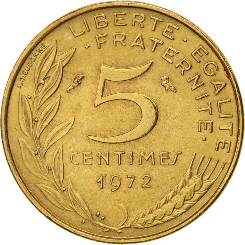 Coin, France, Marianne, 5 Centimes, 1972, Paris, AU(50-53), Aluminum-Bronze