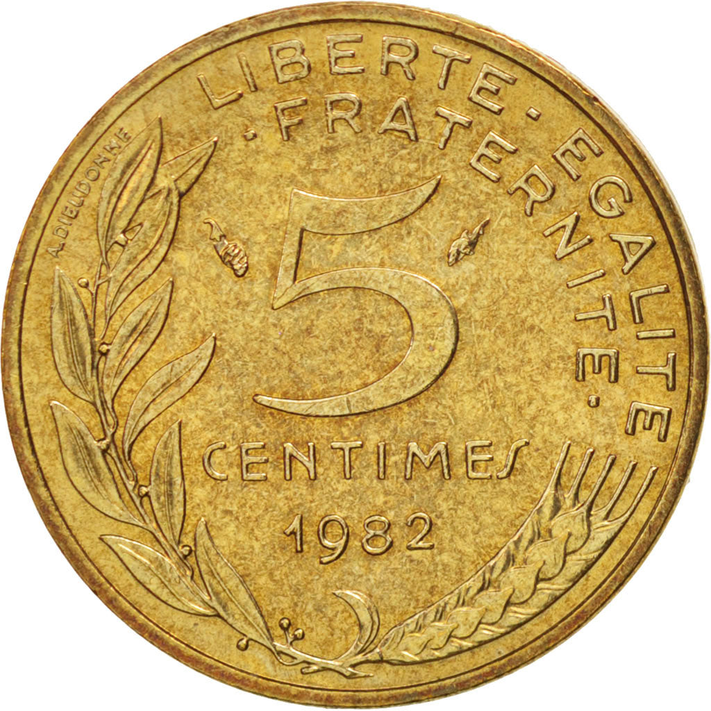 Coin, France, Marianne, 5 Centimes, 1982, Paris, AU(50-53), Aluminum-Bronze