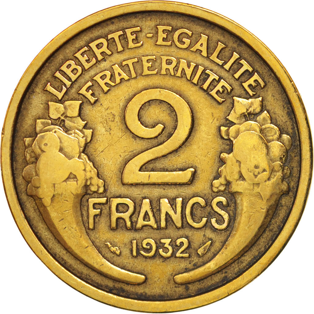 Munten, Frankrijk, Morlon, 2 Francs, 1932, Paris, ZF, Aluminum-Bronze, KM:886