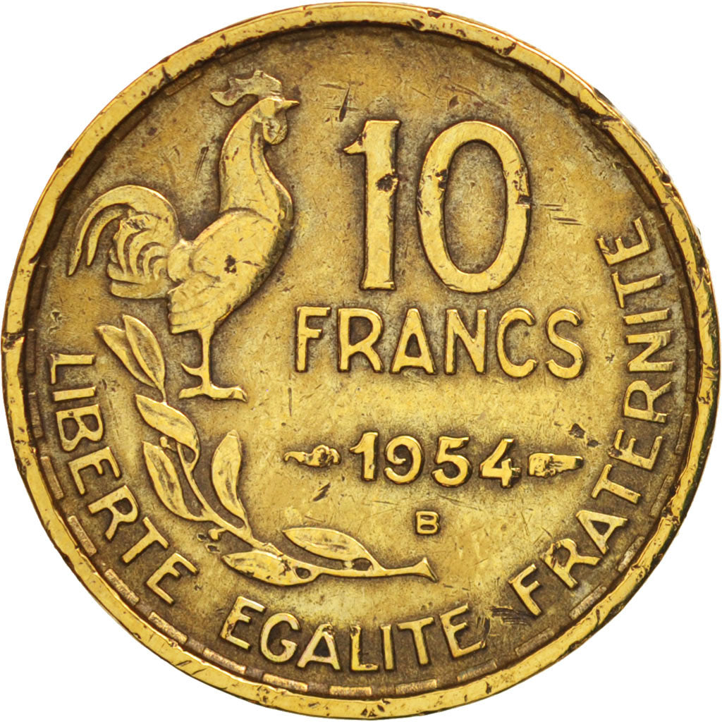 France, Guiraud, 10 Francs, 1954, Beaumont - Le Roger, VF(30-35)