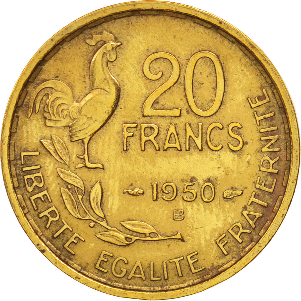 France, Guiraud, 20 Francs, 1950, Beaumont - Le Roger, EF(40-45)