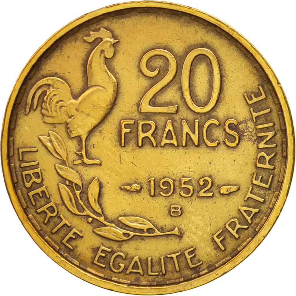France, Guiraud, 20 Francs, 1952, Beaumont - Le Roger, EF(40-45)
