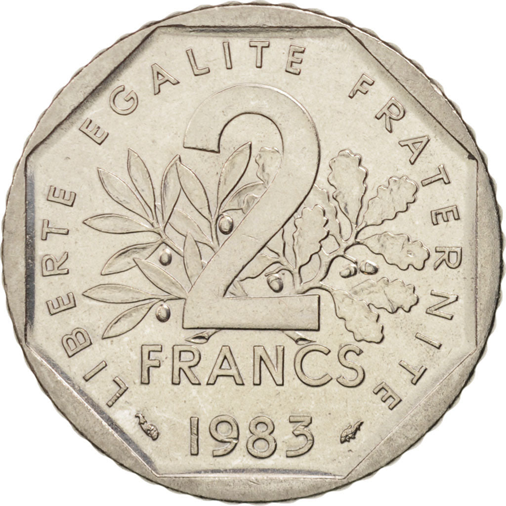 Coin, France, Semeuse, 2 Francs, 1983, Paris, AU(55-58), Nickel, KM:942.1