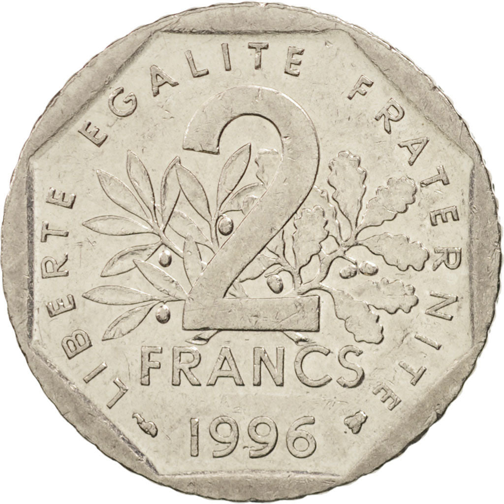Coin, France, Semeuse, 2 Francs, 1996, Paris, EF(40-45), Nickel, KM:942.2