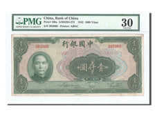 Chine, Bank of China, 1000 Yüan, 1942, KM:100a, PMG VF30
