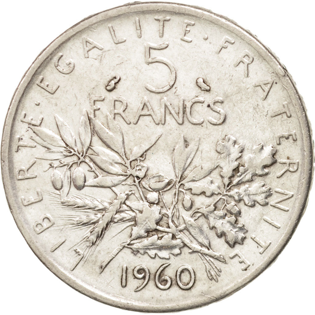 Francia, Semeuse, 5 Francs, 1960, Paris, BB, Argento, KM:926, Gadoury:770