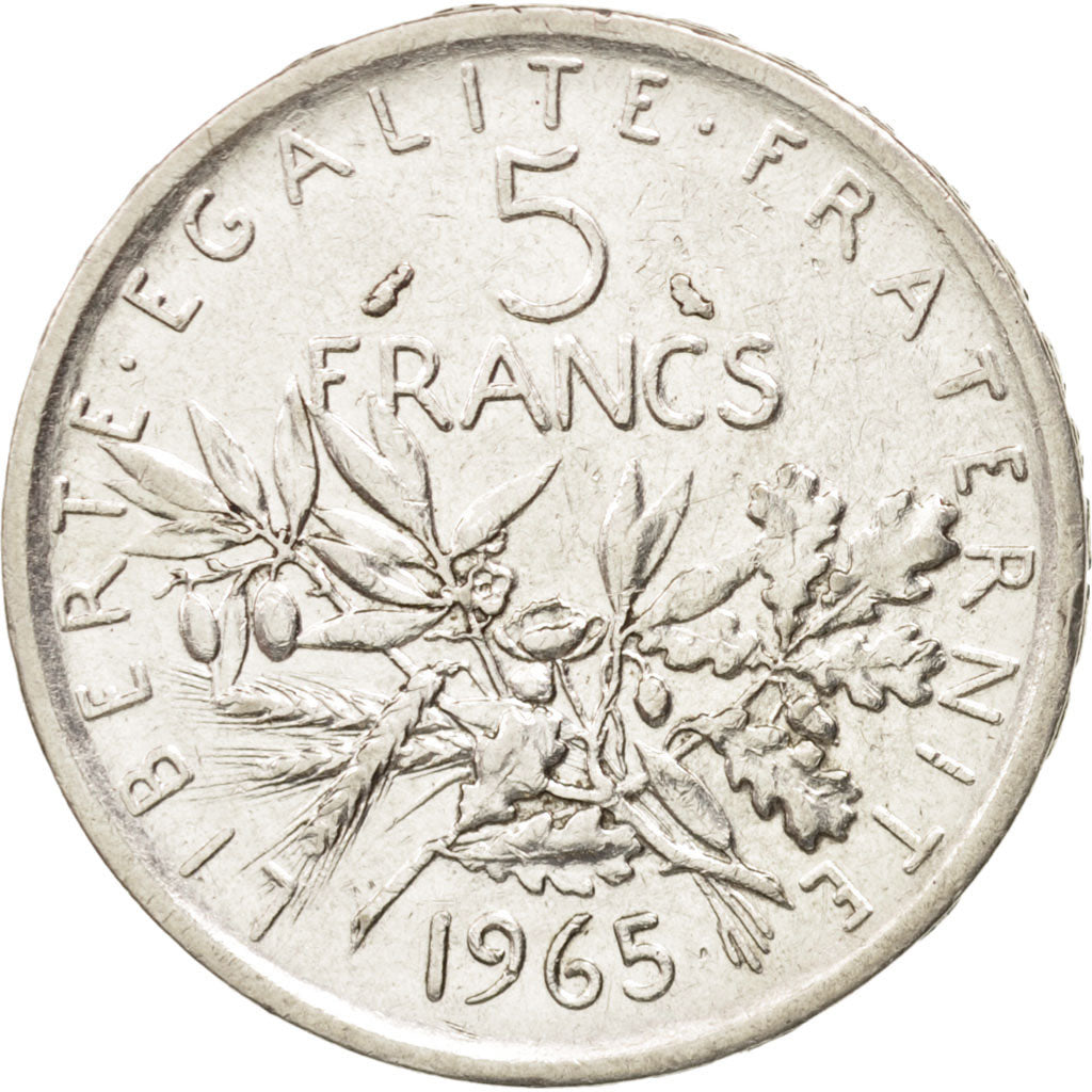 France, Semeuse, 5 Francs, 1965, Paris, EF(40-45), Silver, KM:926, Gadoury:770