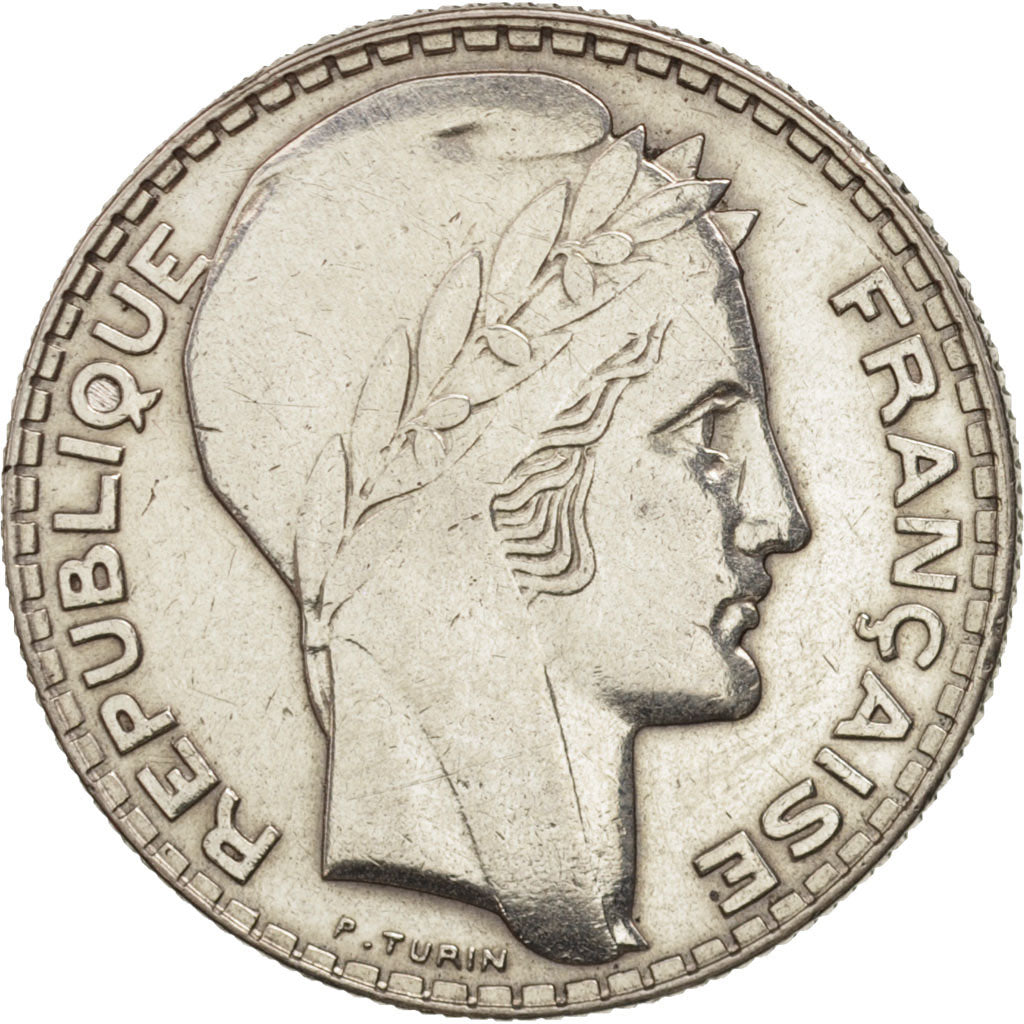 France, Turin, 10 Francs, 1938, Paris, EF(40-45), Silver, KM:878, Gadoury:801