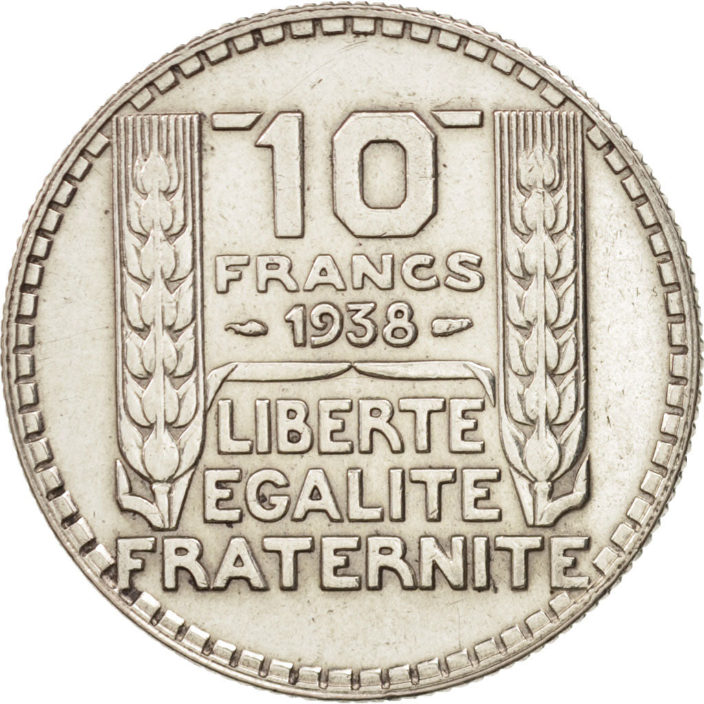 France, Turin, 10 Francs, 1938, Paris, EF(40-45), Silver, KM:878, Gadoury:801