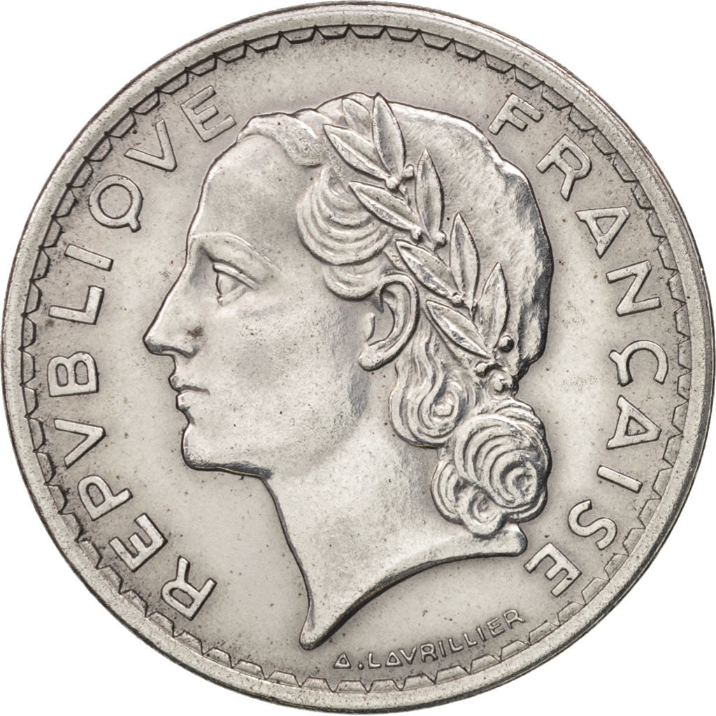 Coin, France, Lavrillier, 5 Francs, 1949, Beaumont le Roger, AU(55-58)