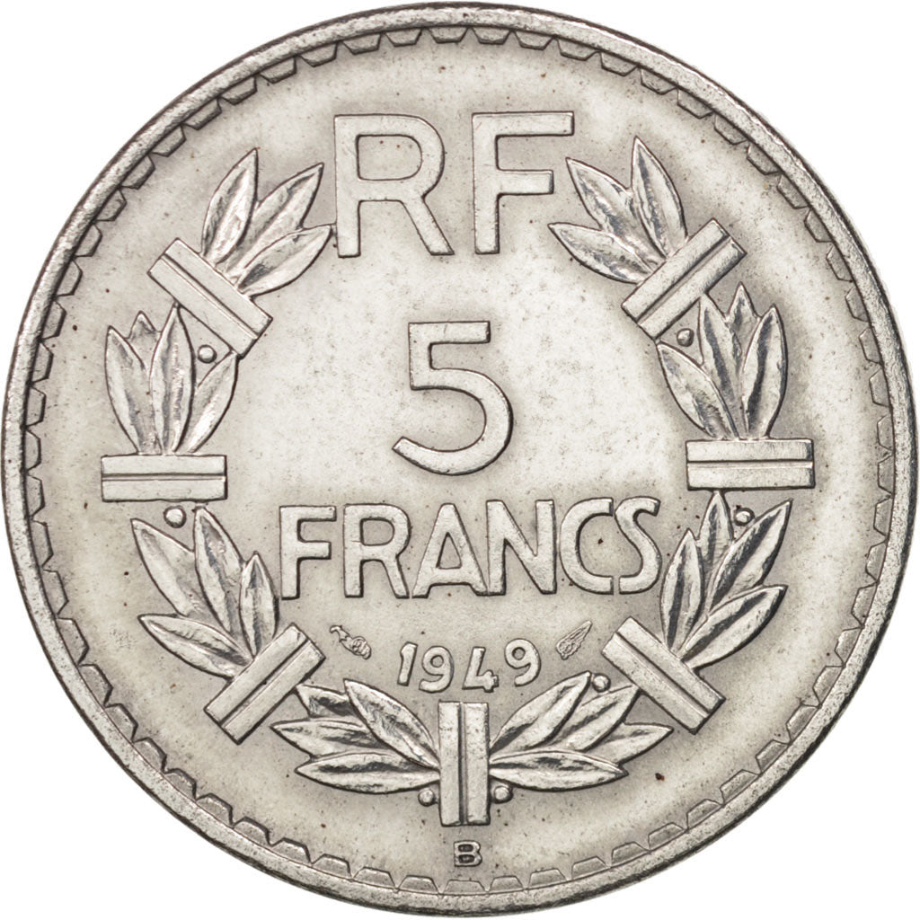 Coin, France, Lavrillier, 5 Francs, 1949, Beaumont le Roger, AU(55-58)