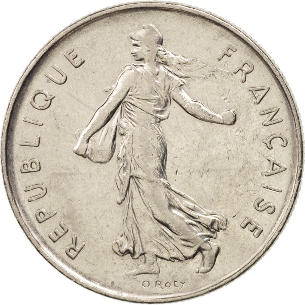 France, Semeuse, 5 Francs, 1989, Paris, AU(50-53), Nickel Clad Copper-Nickel