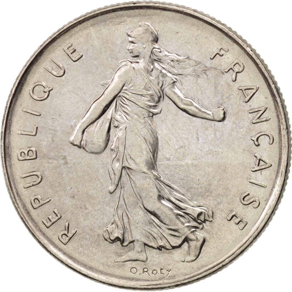 France, Semeuse, 5 Francs, 1991, Paris, AU(55-58), Nickel Clad Copper-Nickel,...