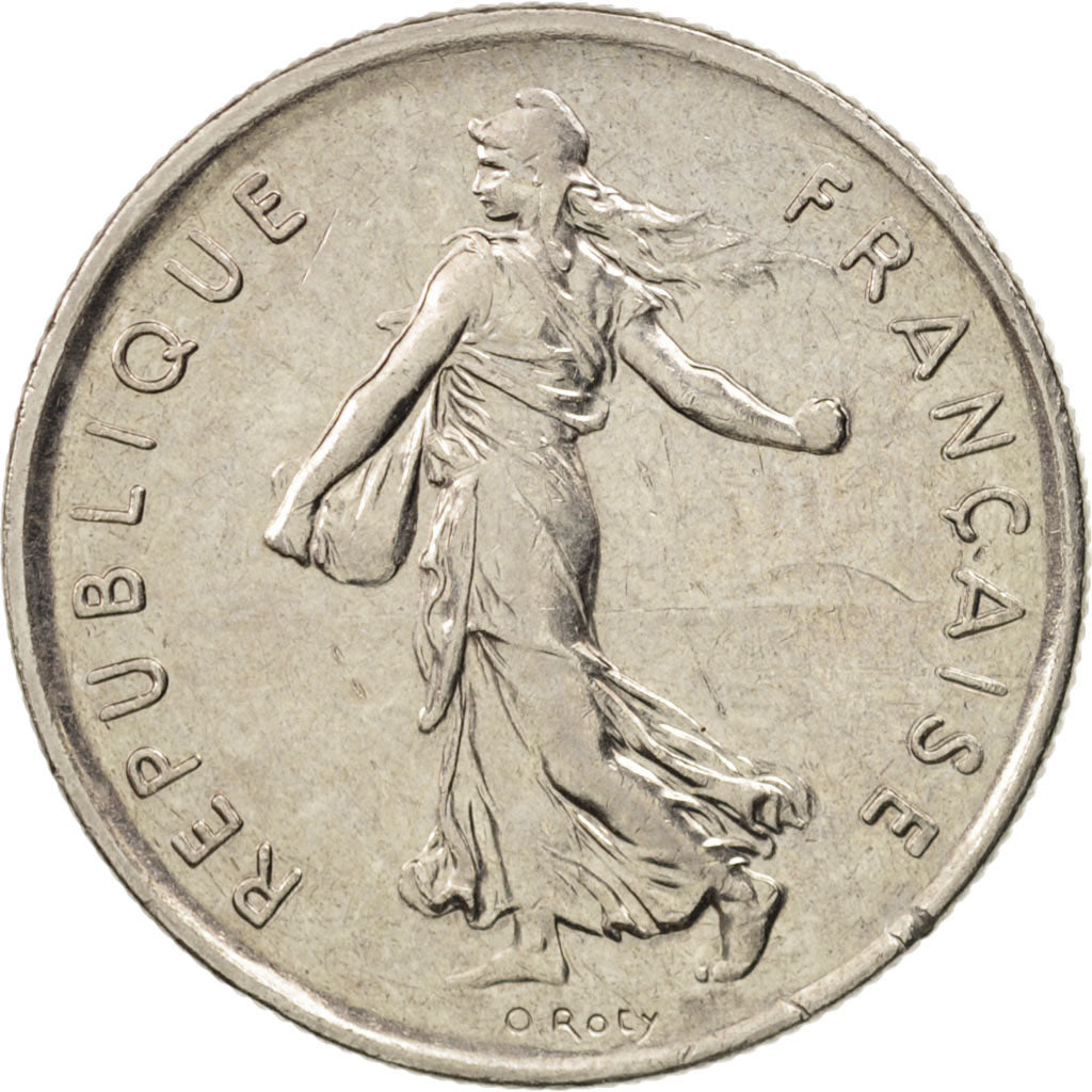France, Semeuse, 5 Francs, 1994, Paris, AU(50-53), Nickel Clad Copper-Nickel