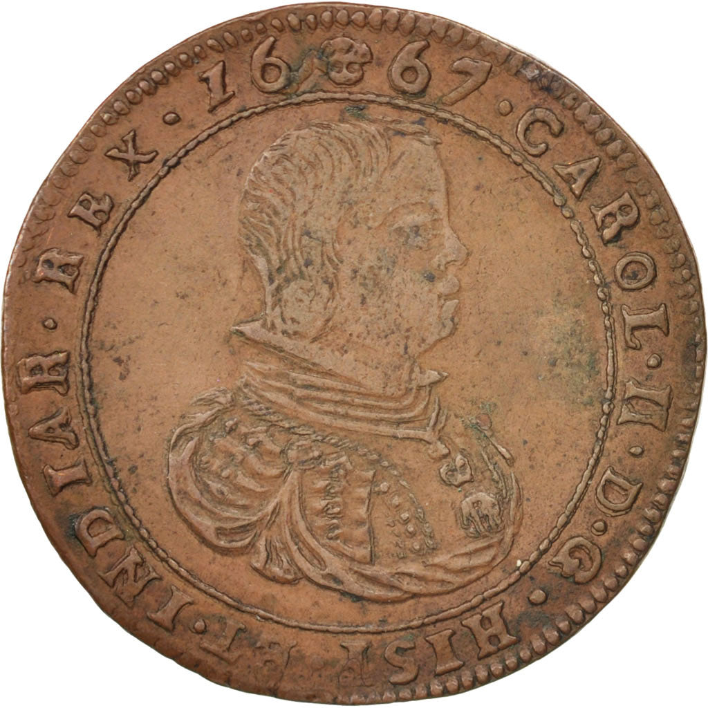 Netherlands, Token, Spanish Netherlands, Charles II, Bruxelles, 1667, AU(50-53)