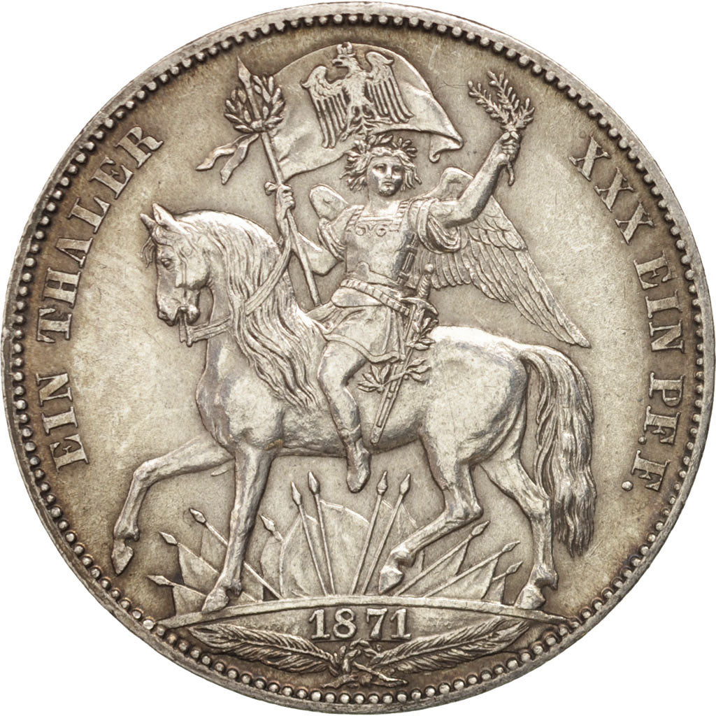 German States, SAXONY-ALBERTINE, Johann, Thaler, 1871, Dresde, AU(55-58), Silver