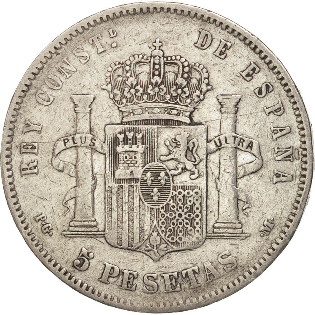 Coin, Spain, Alfonso XIII, 5 Pesetas, 1892, Madrid, VF(30-35), Silver, KM:700