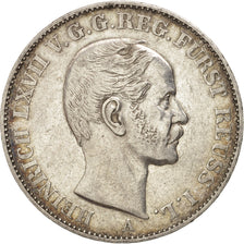 German States, REUSS-SCHLEIZ, Heinrich LXVII, Thaler, 1862, AU(55-58), Silver