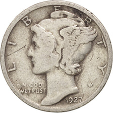 United States, Mercury Dime, Dime, 1927, U.S. Mint, Philadelphia, VF(20-25)