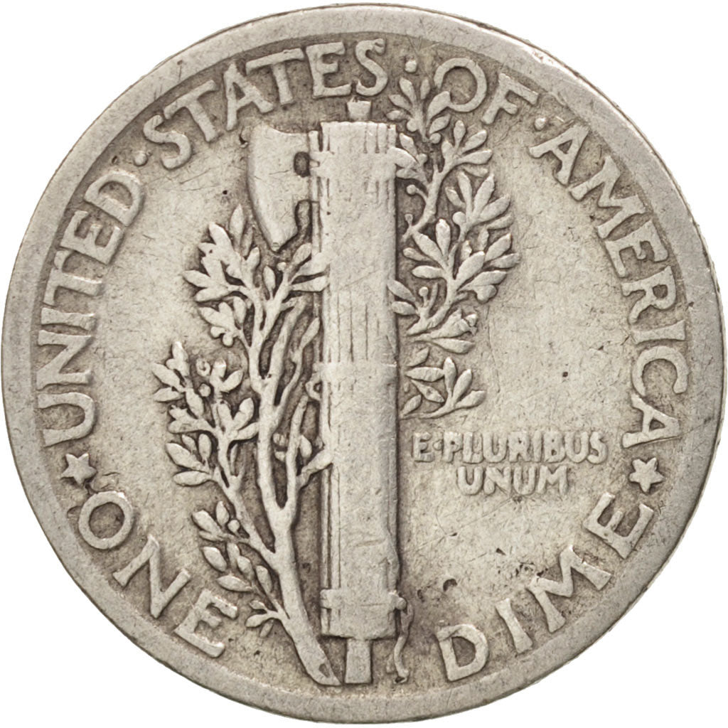 United States, Mercury Dime, Dime, 1927, U.S. Mint, Philadelphia, VF(20-25)