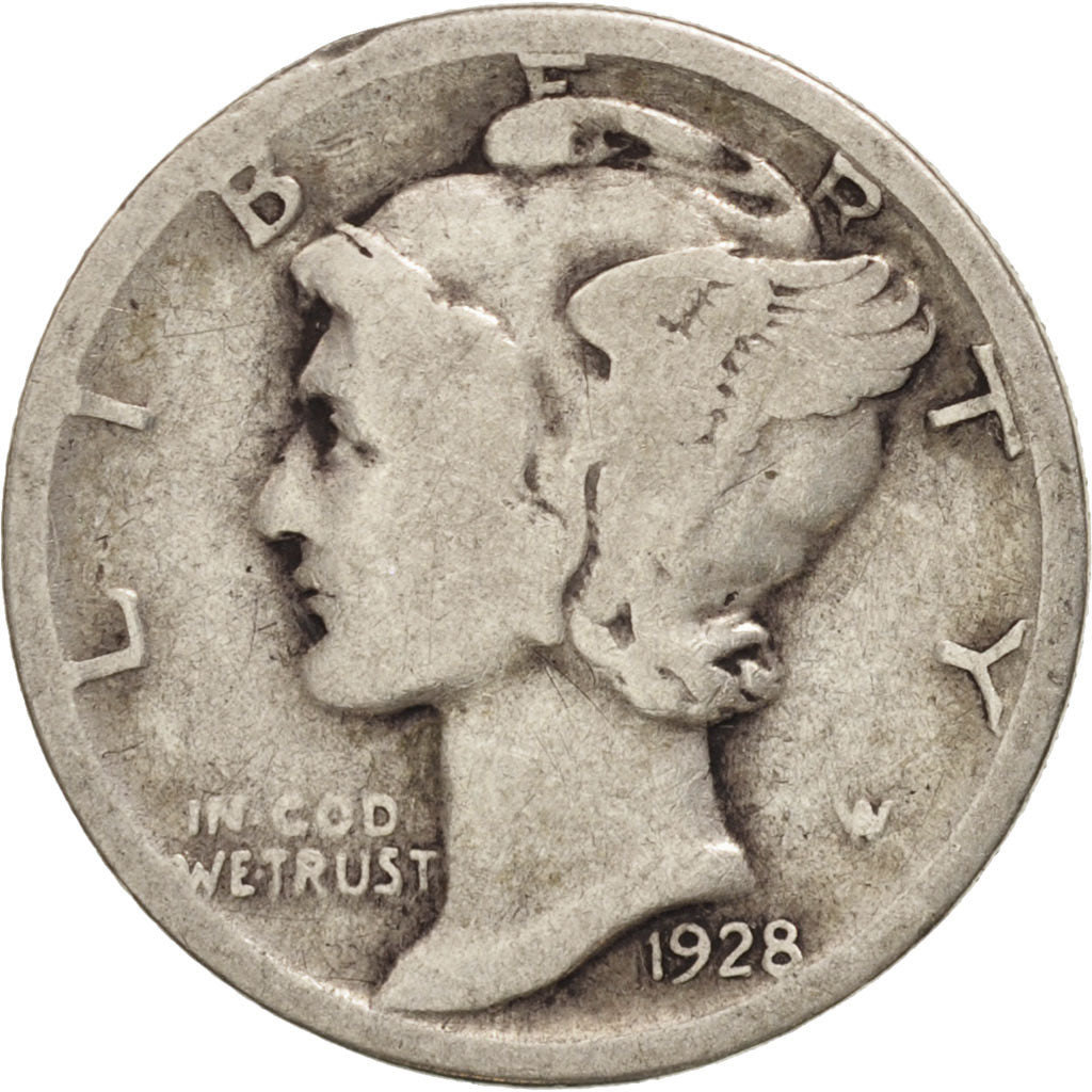 United States, Mercury Dime, Dime, 1928, U.S. Mint, San Francisco, VF(20-25)