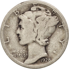 United States, Mercury Dime, Dime, 1928, U.S. Mint, San Francisco, VF(20-25)