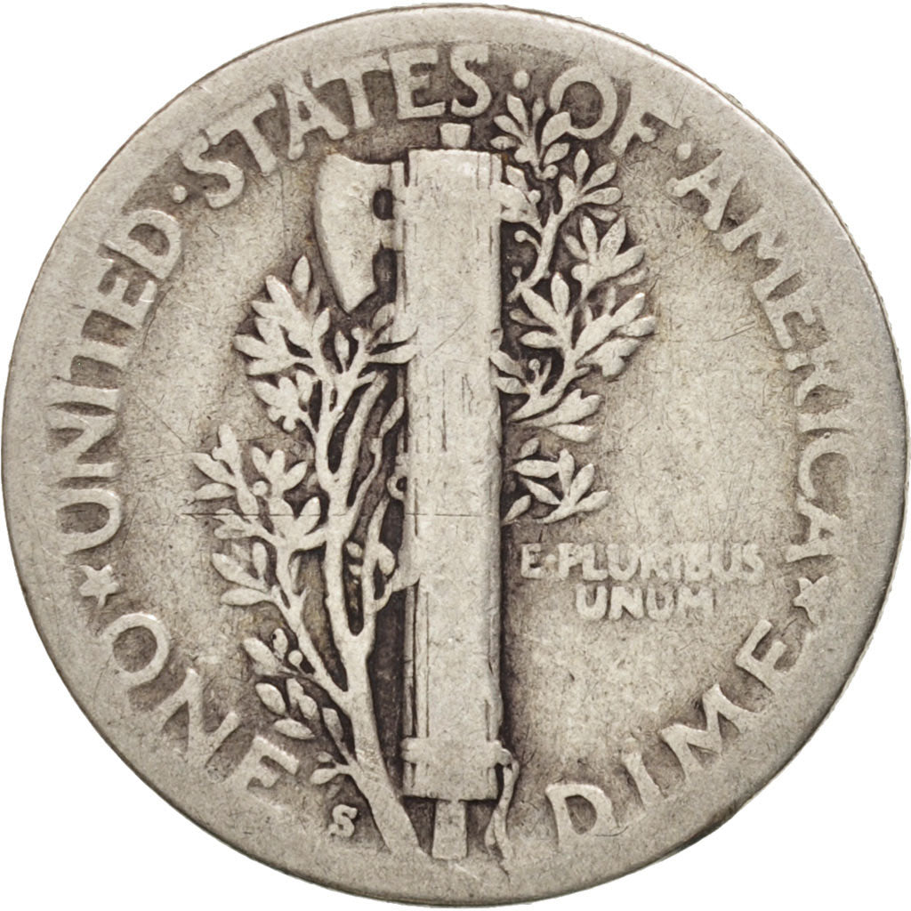 United States, Mercury Dime, Dime, 1928, U.S. Mint, San Francisco, VF(20-25)